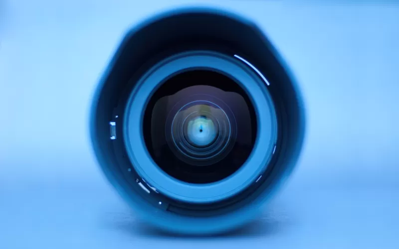 Camera Lens, Nikon Lens, Zoom Lens, Macro, Blue background