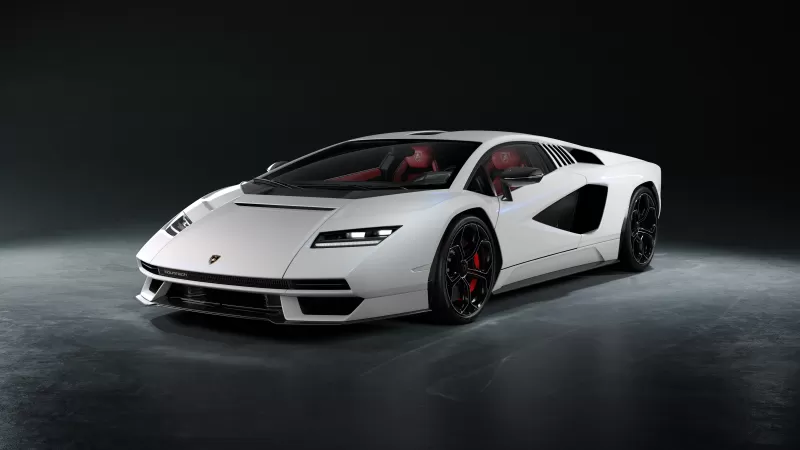 Lamborghini Countach LPI 800-4, Hybrid cars, Electric Sports cars, 2022, 5K, Dark background