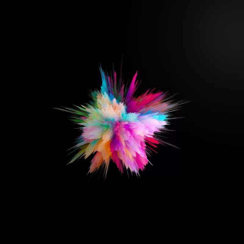 Color burst, Colorful, Explosion, CGI, Cosmic, Black background