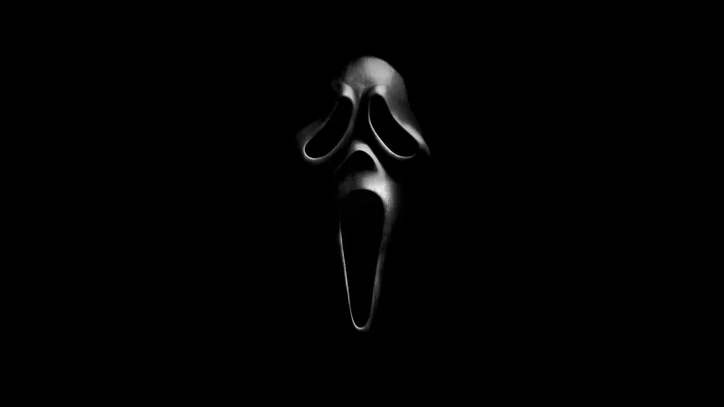 Scream, Ghostface, 2022 Movies, Horror Movies, Thriller, Black background, Scary, Mask