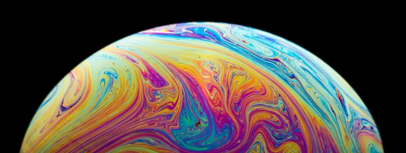 Soap bubble, Colorful film, Macro, 4K wallpaper