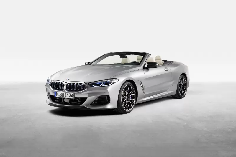BMW M850i xDrive Cabrio, 2022, 5K, 8K, White background