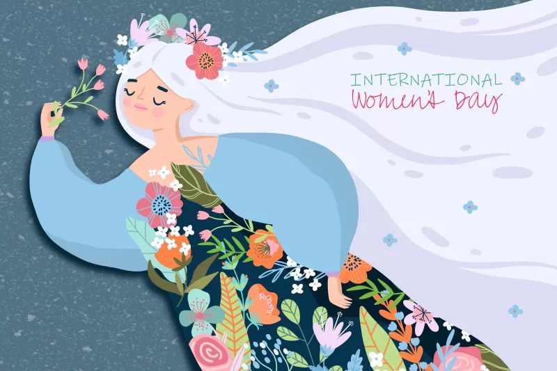 Women's Day, March 8th, Girly backgrounds, Dream, Floral, Illustration, Happy, 5K, 8K