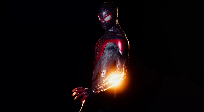 Spider-Man: Miles Morales, PlayStation 4, PlayStation 5, Marvel Comics, Black background, AMOLED