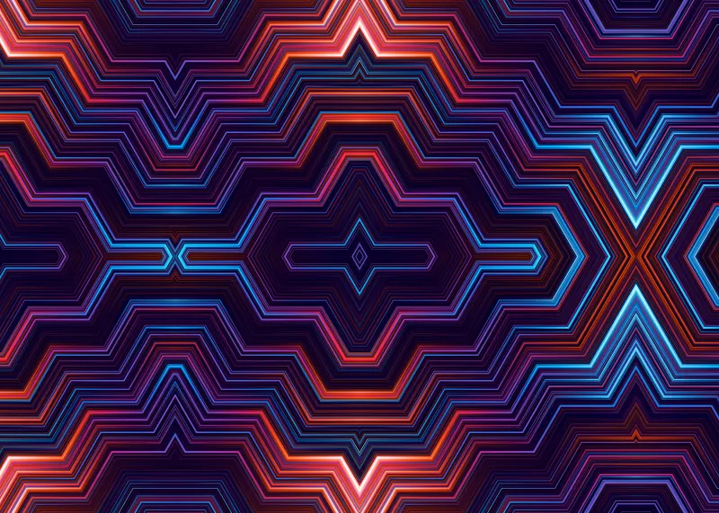 Symmetry, Geometric, Colorful, Lines
