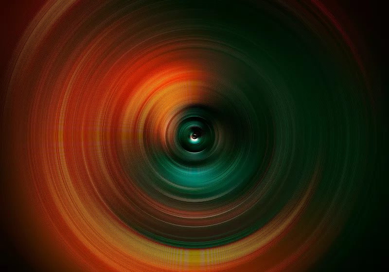 Hypnotic rings wallpaper, Orange and green, Dark circles