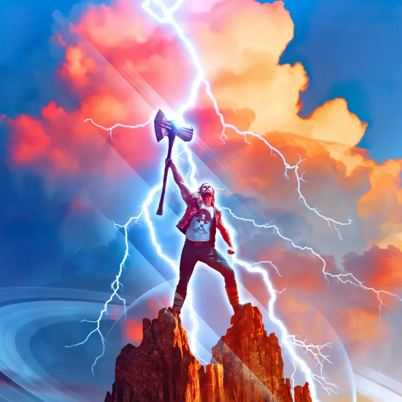 Thor: Love and Thunder, 2022 Movies, Chris Hemsworth as Thor, Stormbreaker, Thor Hammer, Marvel Comics, Marvel Superheroes