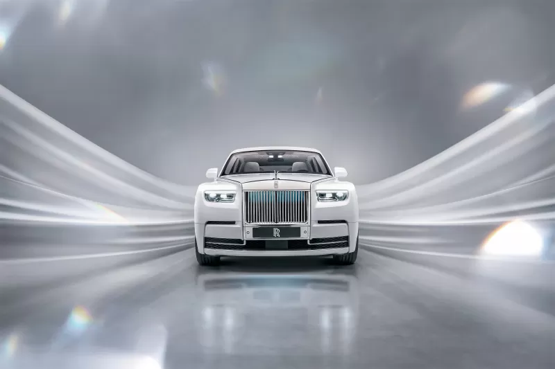 Rolls-Royce Phantom EWB Platino, Luxury cars, Expensive cars, 5K, White background, 2022
