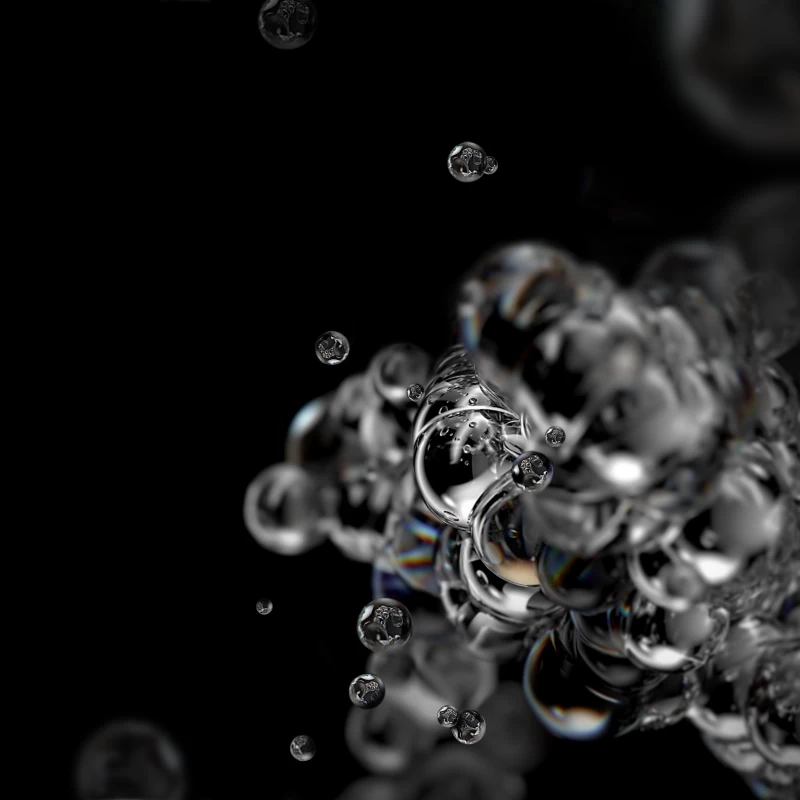 Bubbles, Liquid, Black background, Macro, Samsung Galaxy S20, Stock