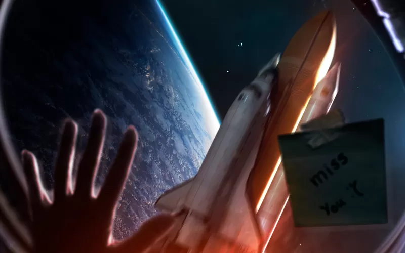 Miss you wallpaper, Astronaut window, Space shuttle and Earth