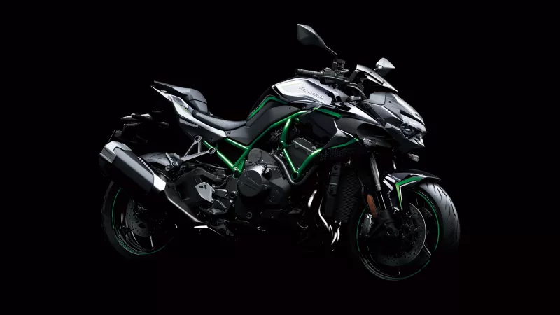 Kawasaki Z H2, Superbikes, Black background 4K