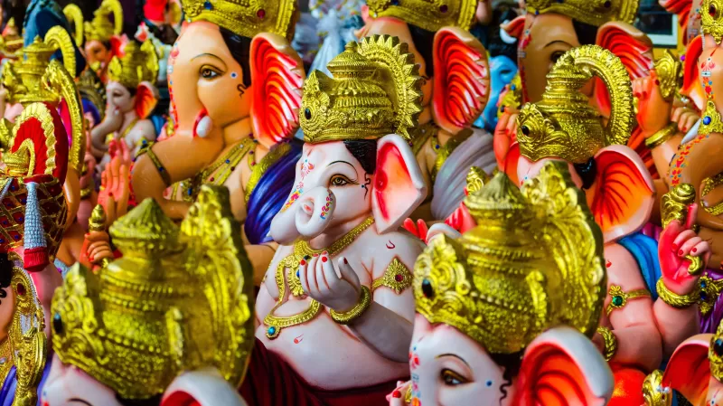 Ganesh idols wallpaper, Ganesh Chaturthi, Colorful