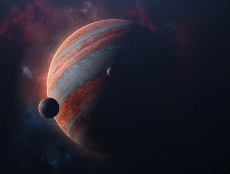 Jupiter and moons wallpaper, Gas giant, Outer space