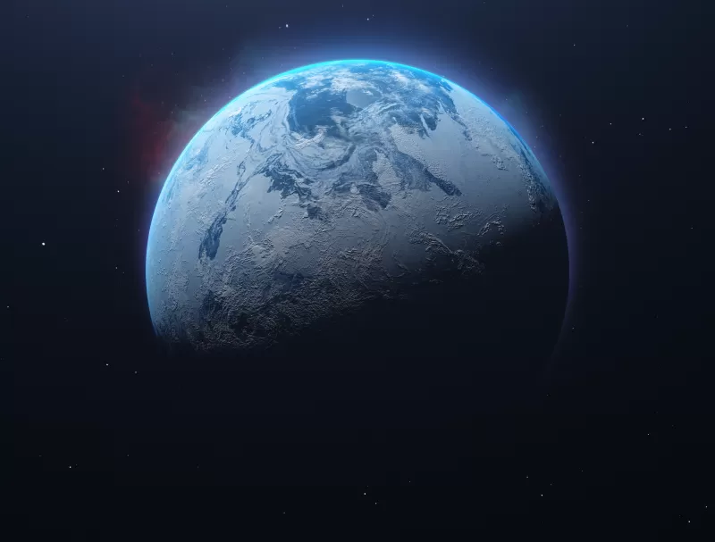 Frozen planet wallpaper, Icy world, Outer space