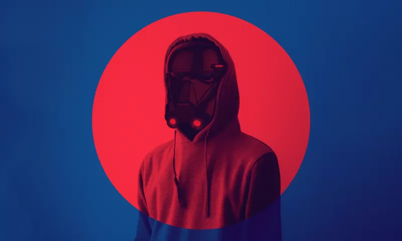 Gas mask, Hoodie, Blue background