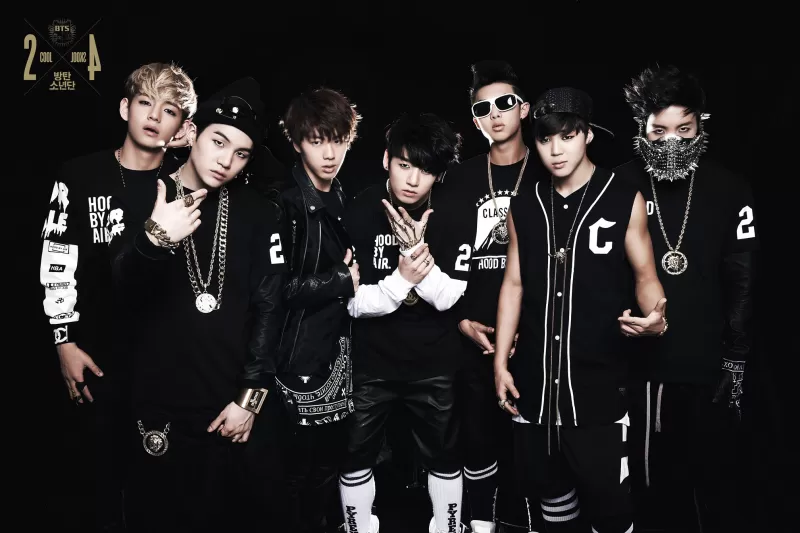 Jin, Suga, J-Hope, RM, Jimin, V (BTS), Jungkook, Black background