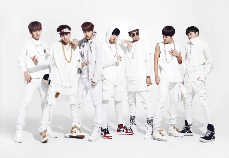Jin, Suga, J-Hope, RM, Jimin, V (BTS), Jungkook, 5K, White background