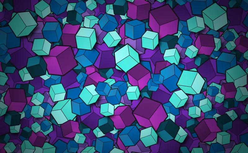 3D cubes, Colorful, Geometric, Patterns