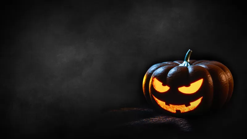 Halloween Pumpkin, Scary, Dark, Glowing