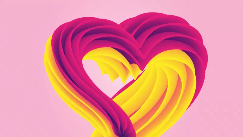 Love heart, Pink background, Heart shape, Aesthetic
