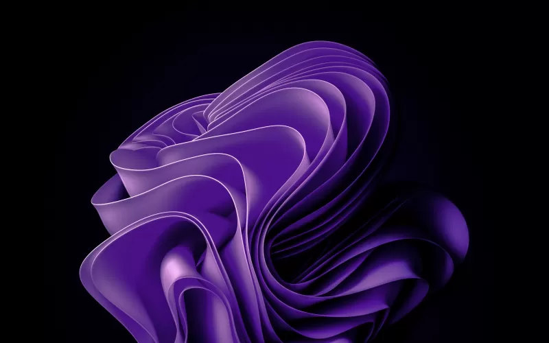 Windows 11, Stock, Purple abstract, Black background, AMOLED