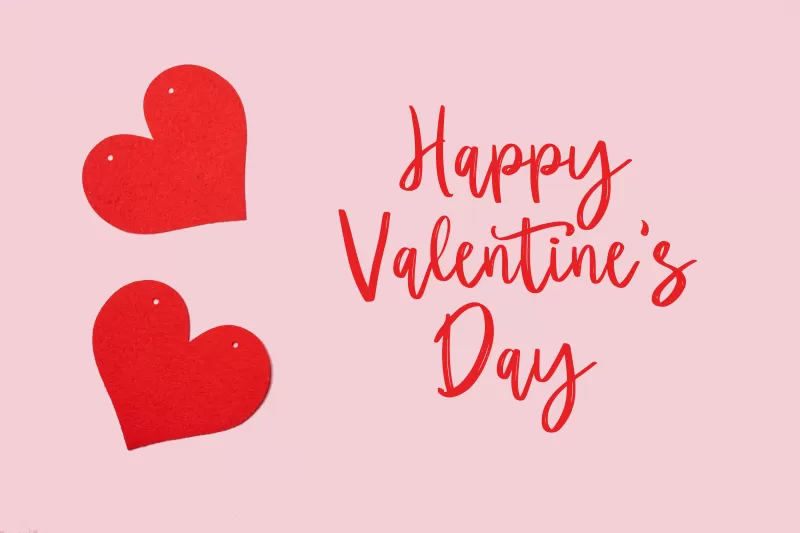 Red hearts, Happy Valentine's Day, Pink background, 5K, Pastel red, Pastel background