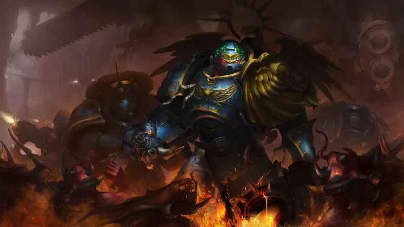 Roboute Guilliman wallpaper, Warhammer 40K, Primarch, Ultramarines, Battle