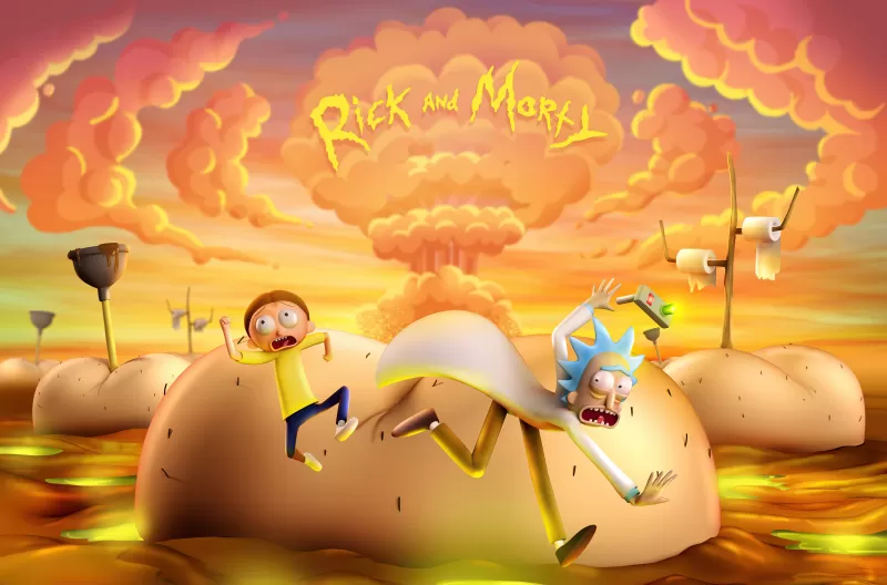 Rick and Morty, TV series, Rick Sanchez, Morty Smith, 5K