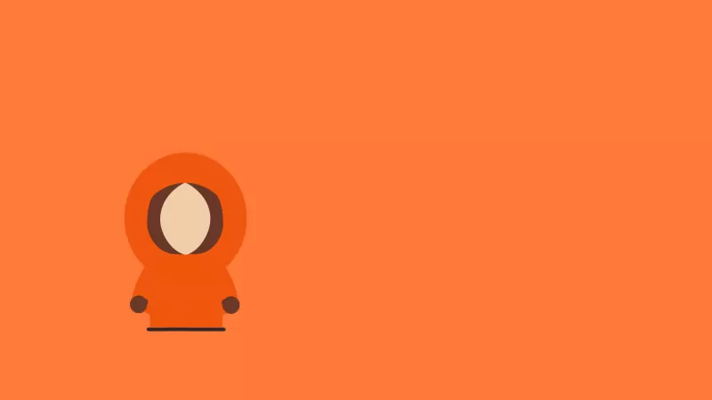 Kenneth McCormick (Kenny), South Park, Minimalist, Orange background, 5K, 8K, Faceless