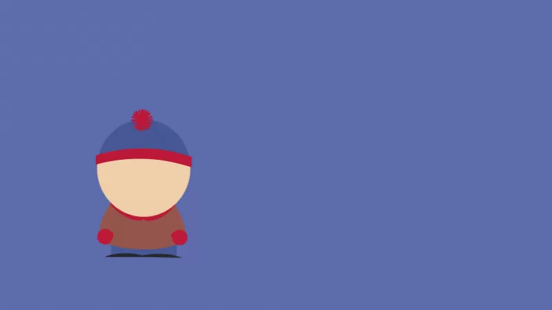 Stan Marsh, South Park, Minimalist, Blue background, 5K, 8K, Faceless