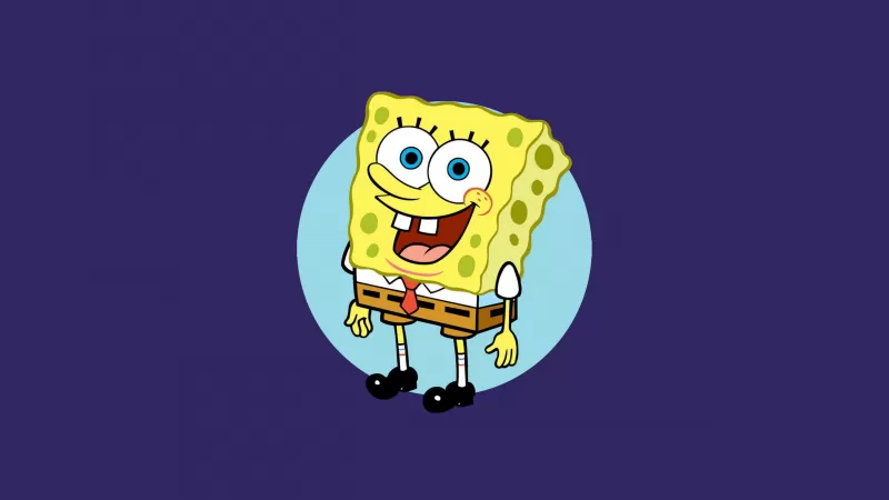 SpongeBob smiley face, Aesthetic Spongebob, Dark purple, 5K, Cartoon
