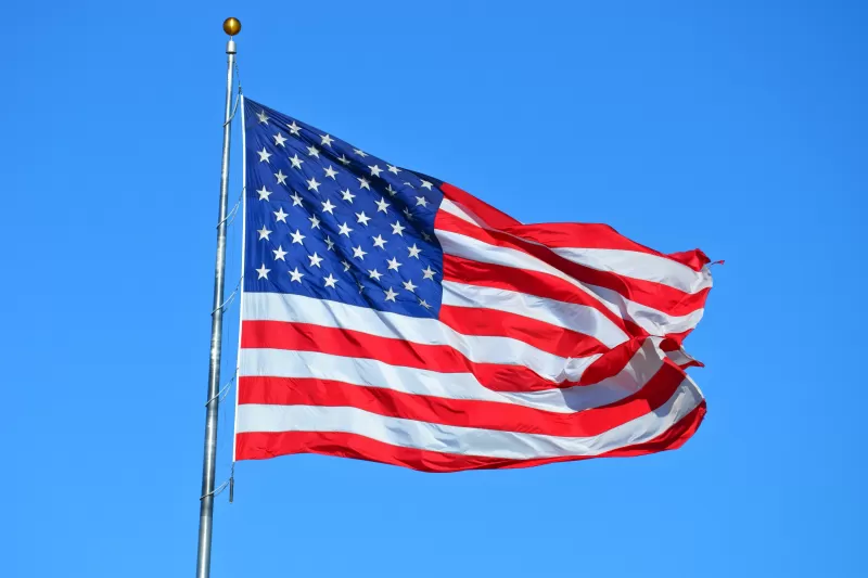 Flag of USA, American flag, Flag of the United States, National flag, 5K, Blue Sky
