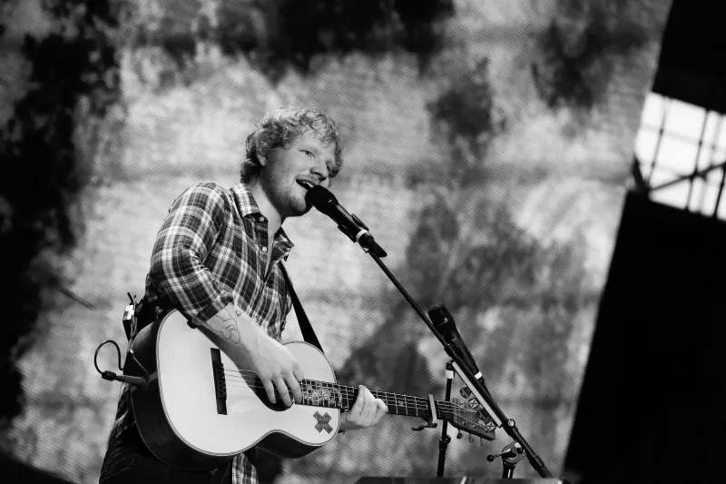 Ed Sheeran 5K, Live concert, Monochrome