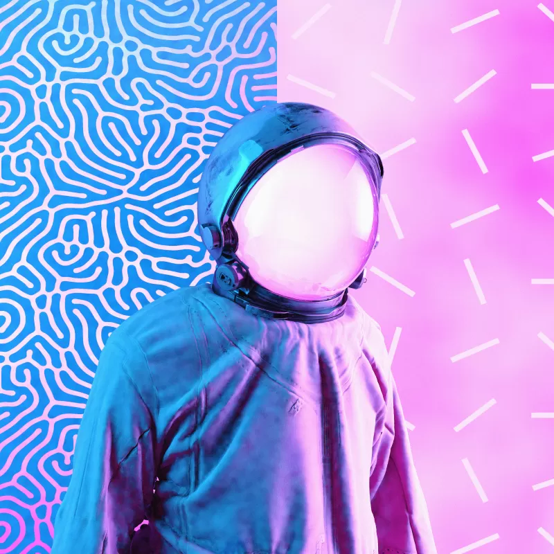 Space suit, Vaporwave, Pink background, Experiment, CGI, Faceless