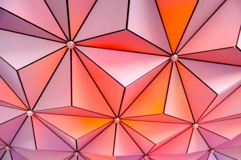 Epcot geodesic panels wallpaper, Pink and orange, Geometric