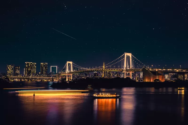 Rainbow Bridge wallpaper, Tokyo night, Odaiba