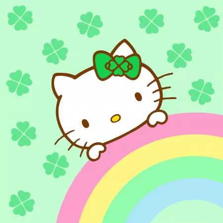 Hello Kitty background, Rainbow, Cute hello kitty