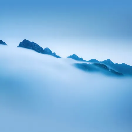 Above clouds, Mountains, Mist, Fog, HONOR Magic Vs, Stock