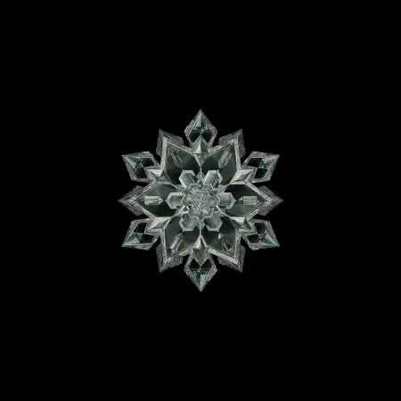 Snow crystal, HD, Snowflake, Black background, Honor Magic VS, Stock