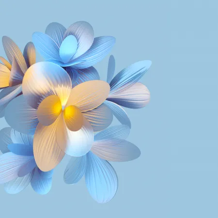Abstract flower, Pale Cerulean, Cyan background, Pastel cyan, Honor Magic VS, Stock