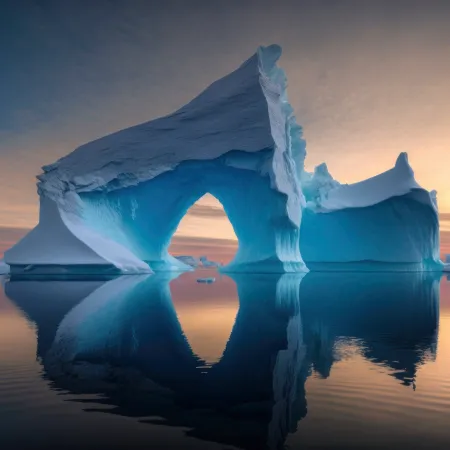 Iceberg, Sunset, Scenic, Ocean, 5K, 8K