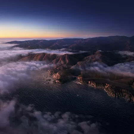 Big Sur, Mountains, Clouds, Sunrise, Morning, macOS Big Sur, Daylight, Stock, California, 5K