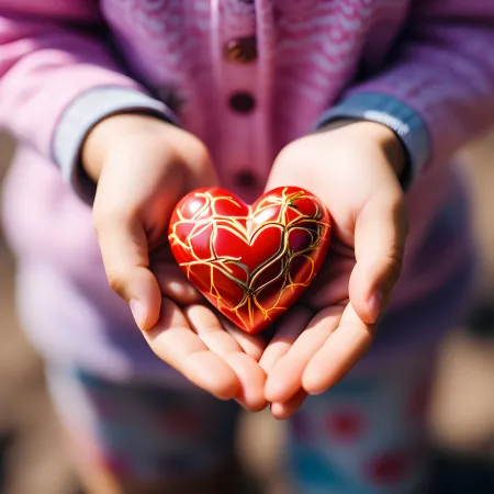 Red heart, Valentine wallpaper, Love heart, Palm, Hands together