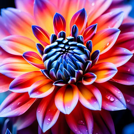 Dahlia flower AI art, Vibrant, Macro, Elegant