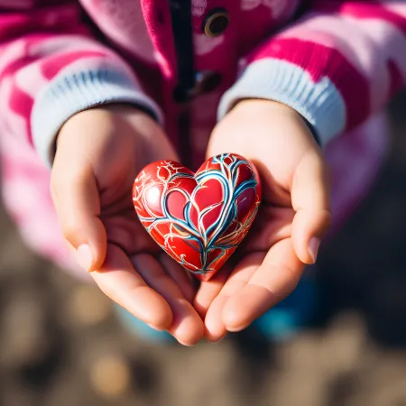 Valentine Love heart, Palm, Hands together