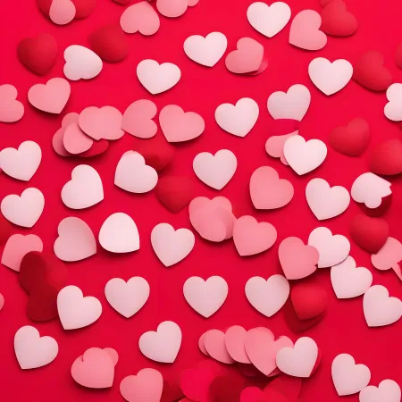 Red hearts, Red background, Red aesthetic, Love hearts, White heart, Valentine's Day