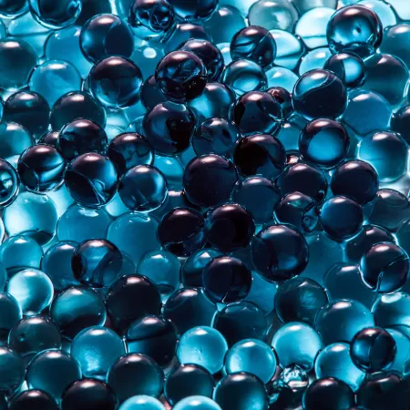 Sphere Balls, Blue background, 3D, Glass, Round, Closeup, Macro, 5K