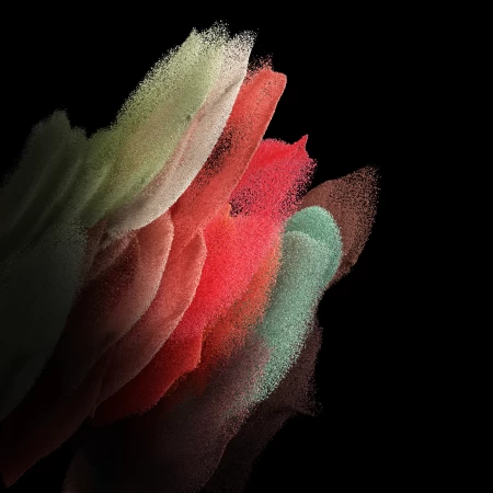 Samsung Galaxy S21, Stock, AMOLED, Particles, Magenta, Black background