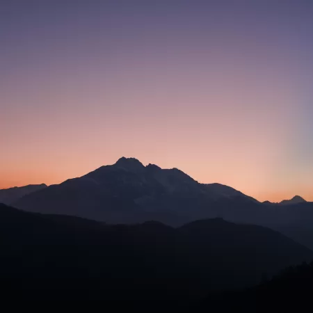 Sunset, Mountains, Silhouette, 5K