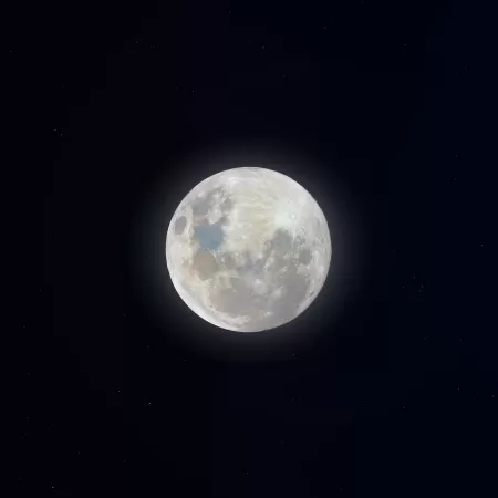 Super Snow Moon, Full moon, Night, Glowing, 8K